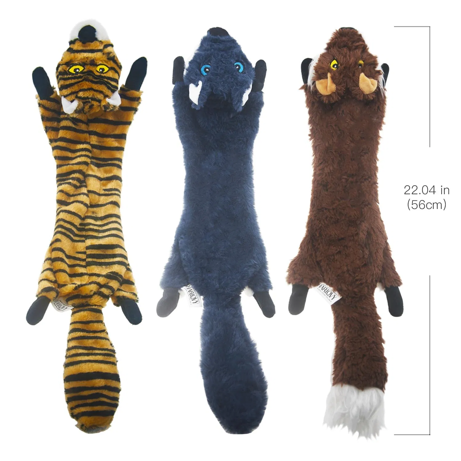 5 Pack Dog Squeaky Toys, No Stuffing Plush Crinkle Animal Chew Toys for Large Medium Small Dogs Puppy Teething Pet Dog Toy