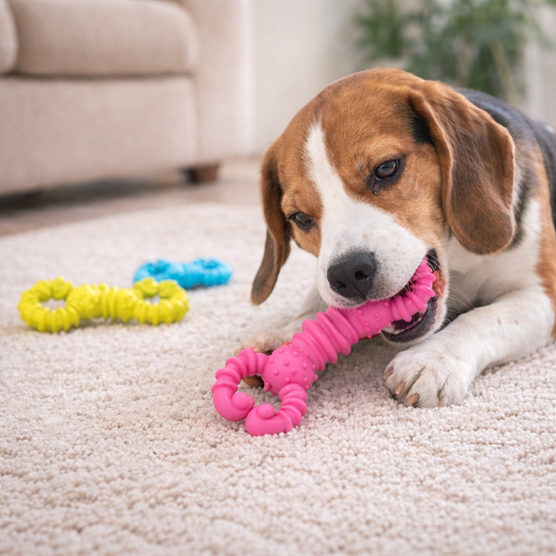 Wholesale Colorful Dental Cleaning Pet Toy TPR Dog Chew Toys Durable Rubber Teething Toy for Small &amp; Medium Dogs
