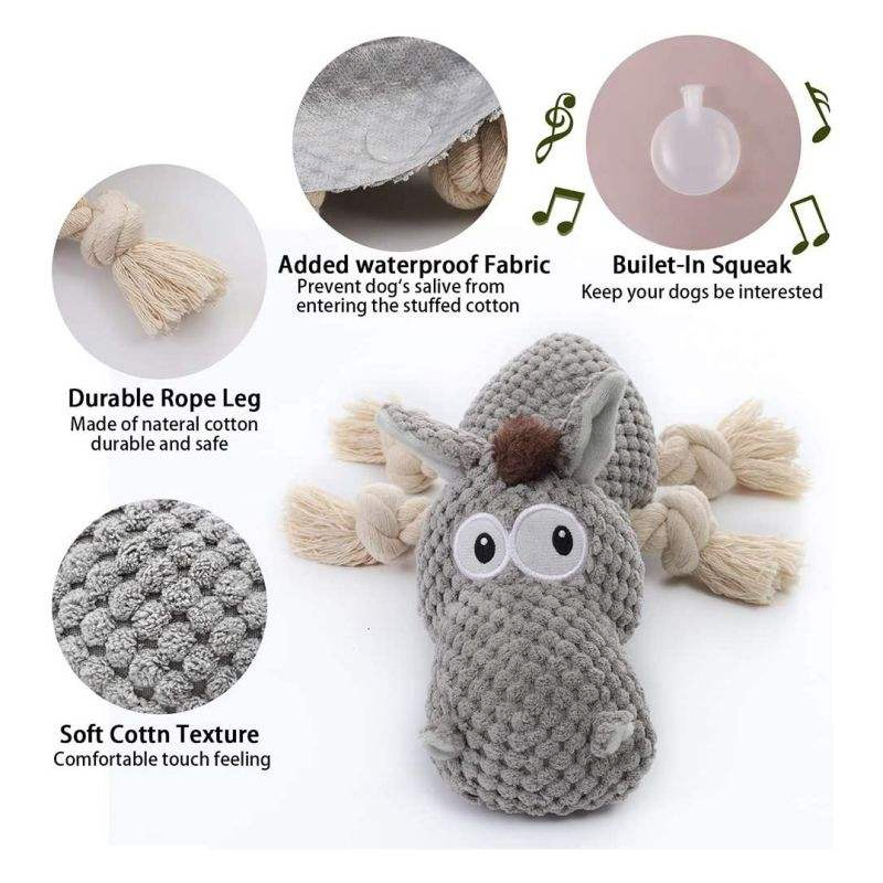 Wholesale Pet OEM ODM Waterproof Durable Natural Cotton Squeaky Dog Chew Toys