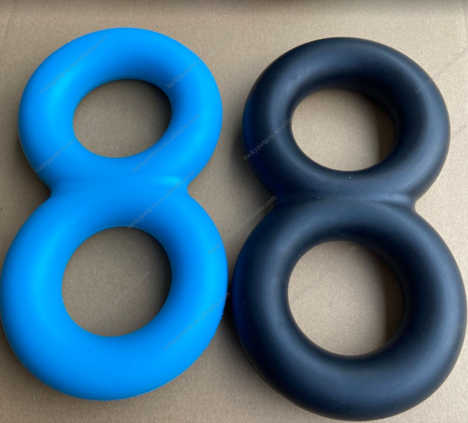 Indestructible Natural Rubber Fun Eight-shaped 8 Shape Chew Durable Indestructible Dog Toy