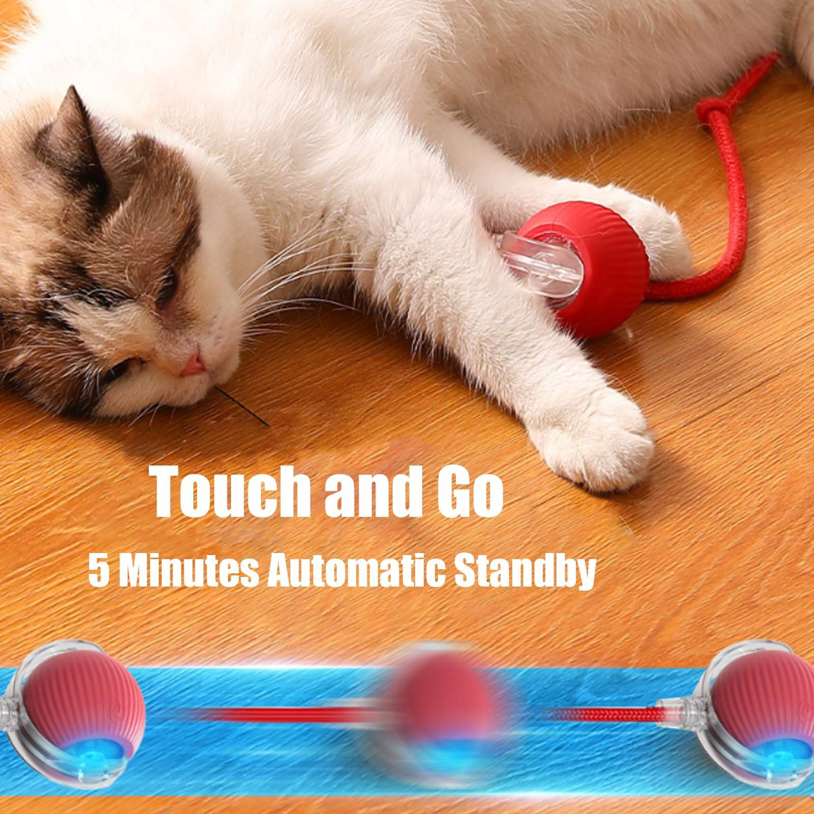 Smart Pet Toy 360&deg; Automatic Interactive Dog Smart Ball Toy With Rope Interactive Cat Toys USB Charger Rolling Ball for Cats