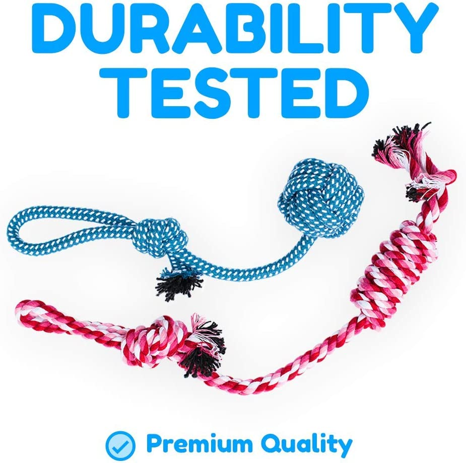 Dog Rope Toys for Aggressive Chewers - Set of 11 Heavy Duty Dental Dog Chew Toys