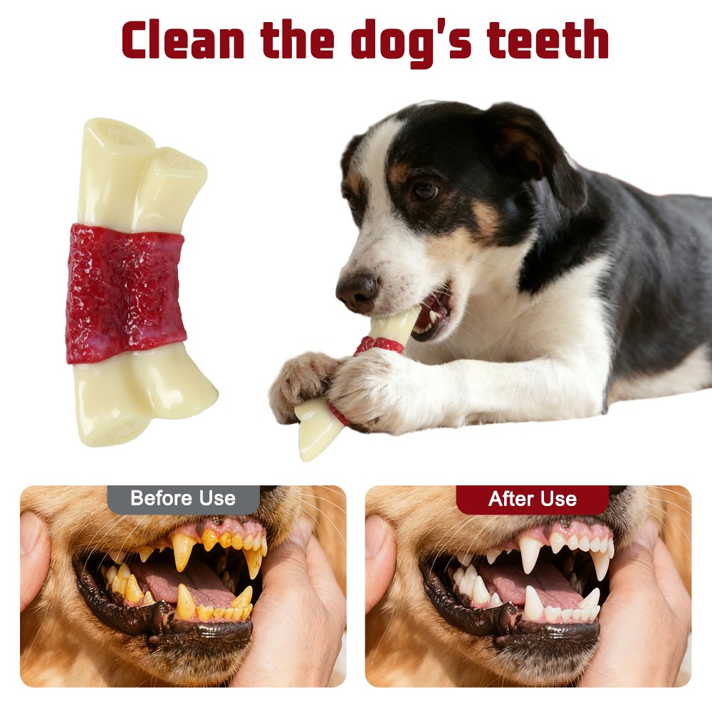Eco-Friendly Beef Flavour Dog Chew Toys Durable Indestructible Nylon Toy for Aggressive Chewers Non-Toxic Dental Health