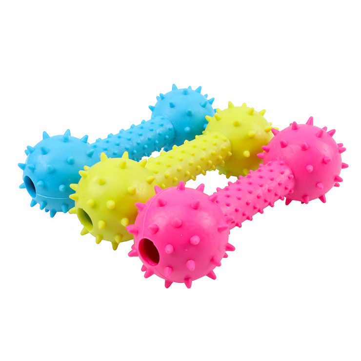 Eco-friendly Rubber Pet Dumbbell Chew Toy Suitable for Dog Cleaning and Agility Training