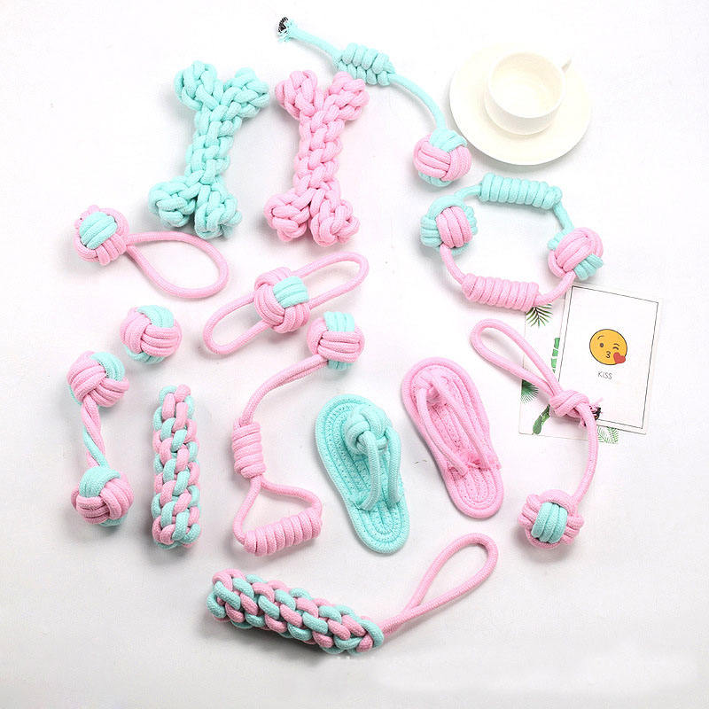 Custom Heavy Duty Tug Cotton Rope Dog Toys Tough Chew Toys Multipack for Aggressive Chewers Cartoon Style