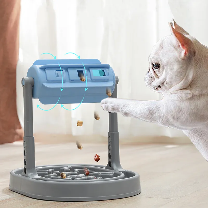 Pet Dog Cat Adjustable Interactive Roller Slow Feeder Dispensing Treat Toy