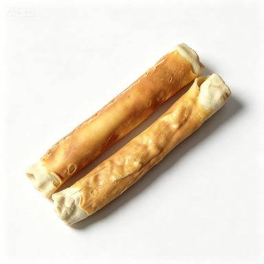 10 Inch Rawhide Retriever Rolls Infused with Duck Slurry, Natural Rawhide Dog Chews Snacks