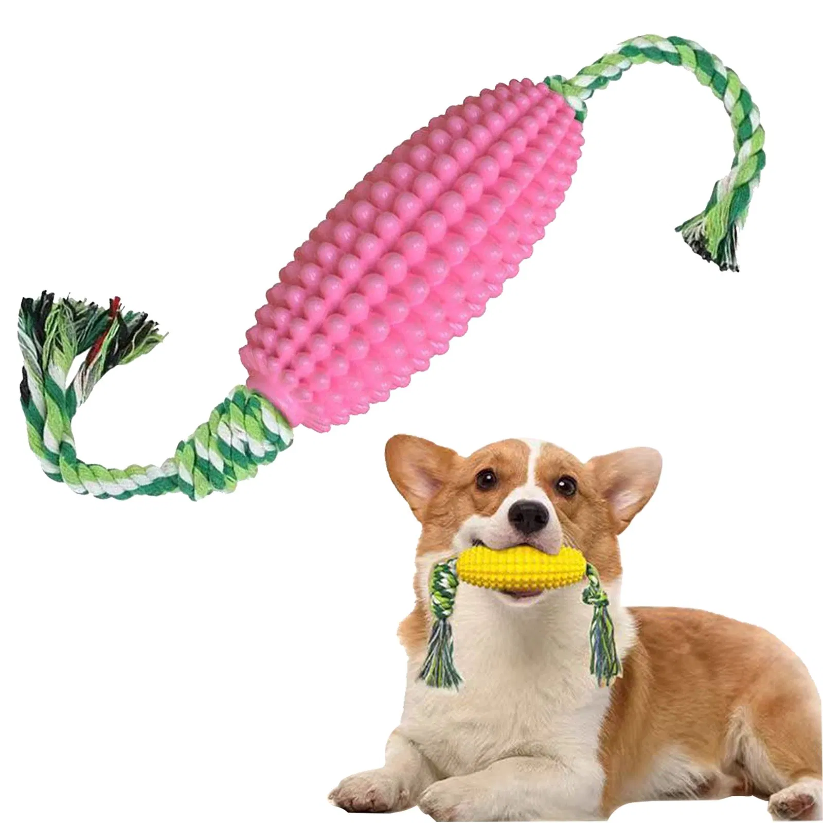 Durable TPR Corn Stick Toy for Pet Dogs Puppy Teeth Cleaning Chew Toy