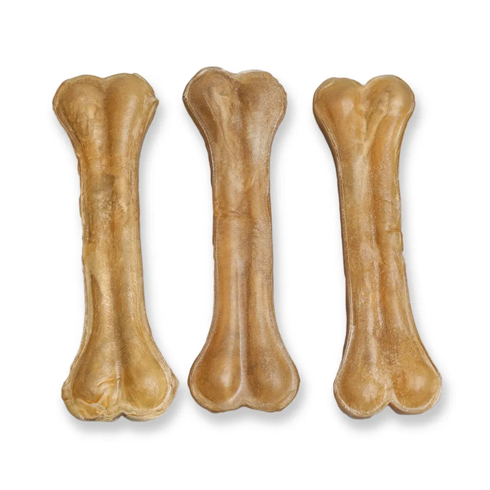 100% Natural Rawhide Pressed Dog Bones Pet Dental Snacks Dog Chews