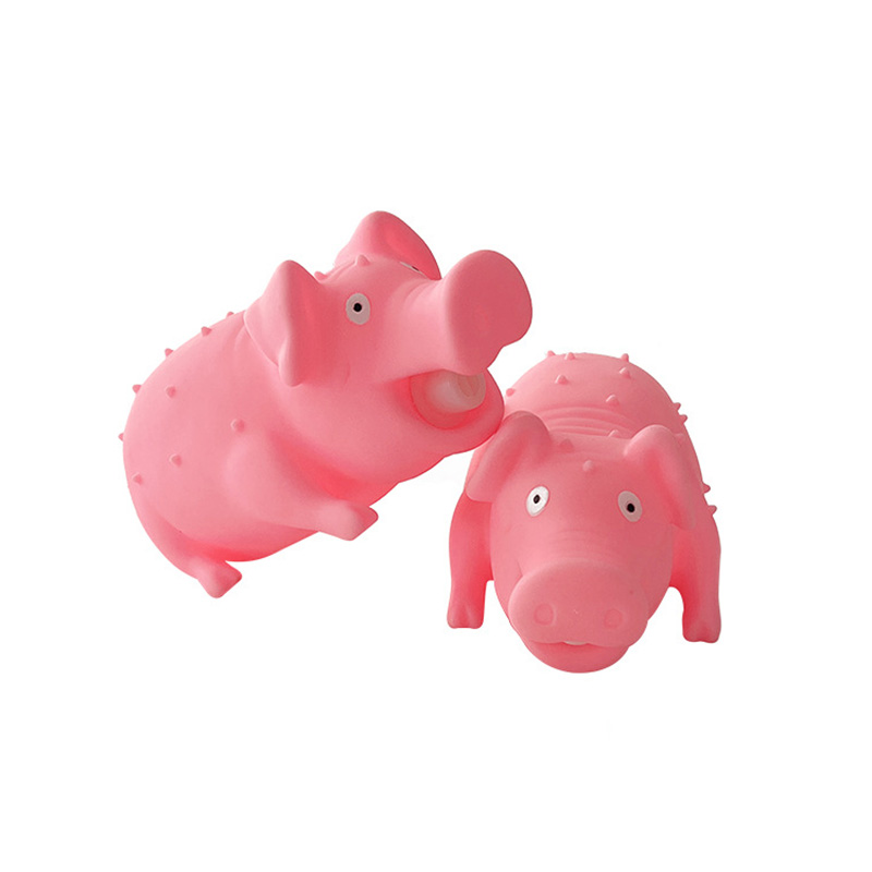Custom Colors Durable PVC Squeaky Pig Dog Toy Funny Sound Chew Toy for Pets Interactive Vinyl Pet Play Toy