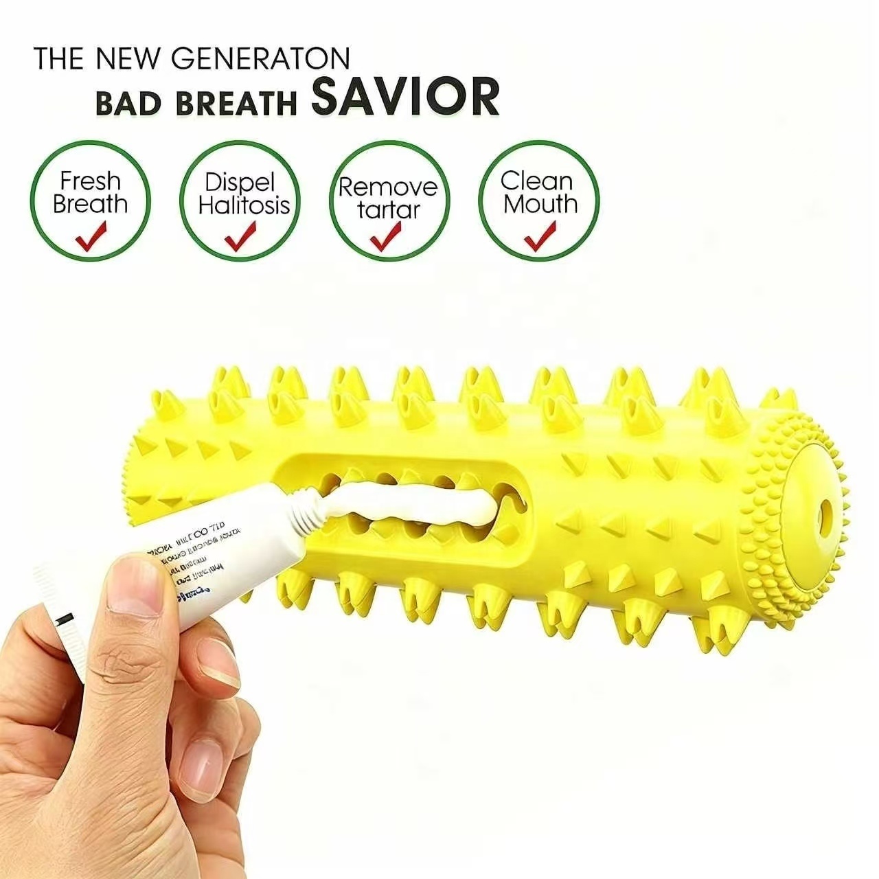 Factory Custom Spiky Rubber Dog Molar Stick Bite Resistant Squeaky Teeth Cleaning Dog Chew Rubber Toy