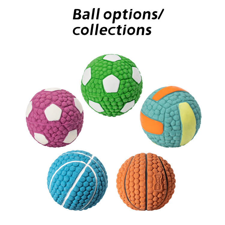 Latex Non-Toxic Rubber Pet Toys Ball Squeaky Dog Chewy Sounds Maker Toys