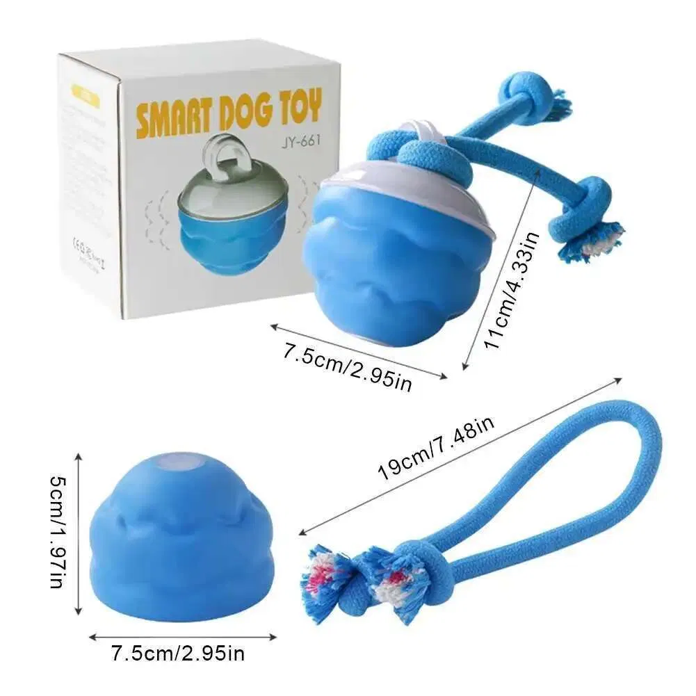 Dog Toys Smart Rolling Ball Rope Motion Squeaky Dog Training Puppy Chew Toy Balls Pet Goods Training Activated Automatic Moving Ball Smart Dog Toy