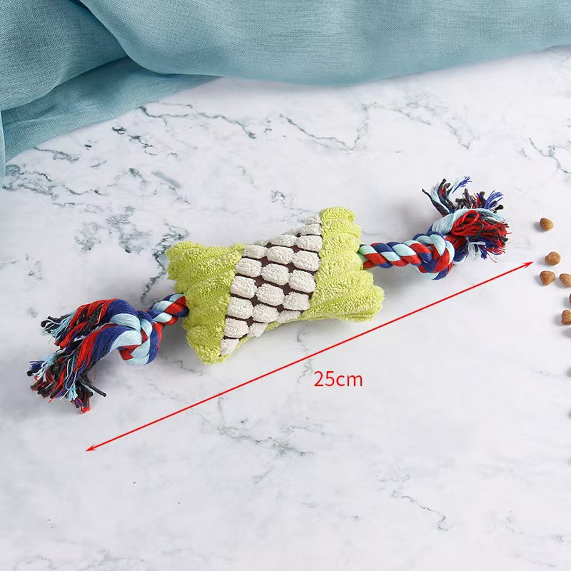 Durable Chew-Resistant Plush Dog Toy with Interactive Rope