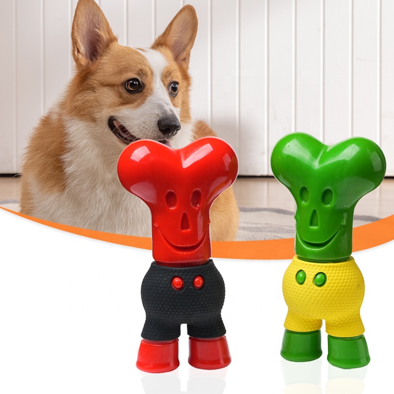 New Product Durable Bite Resistant Nylon Bone Rubber Dog Chew Toy for Aggressive Dog Interactive Sports Pet Toys