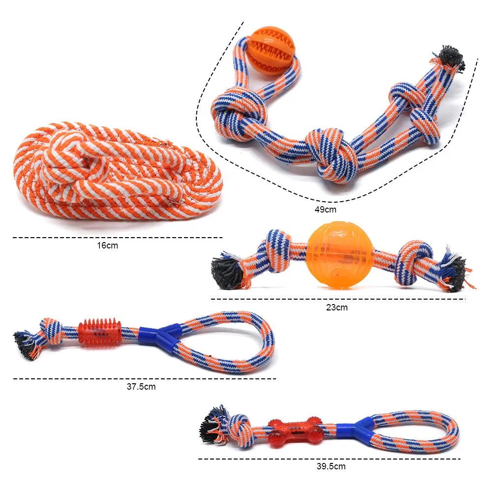Durable Cotton Rope Dog Toys 10 Pack Gift Set Free Assortment Pet Chew Toy