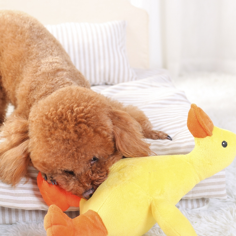 Hot Selling Cute Dog Toy Stuffed Duck Squeaky Chew Toy for Puppy