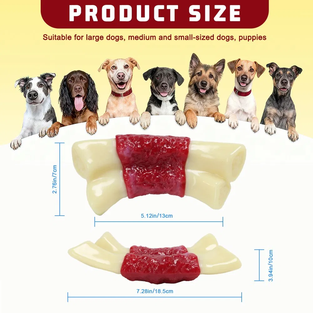 Eco-Friendly Beef Flavour Dog Chew Toys Durable Indestructible Nylon Toy for Aggressive Chewers Non-Toxic Dental Health