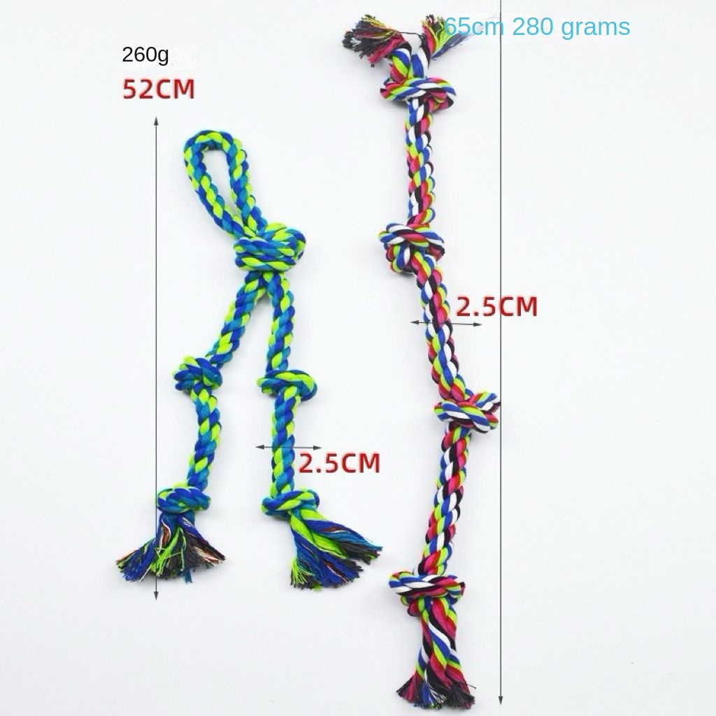 Hot Selling Interactive Medium Large Dog Knot Toys Cotton Relief Boredom Bite Rope Tug-of-War Molars for Pets Cross-Border