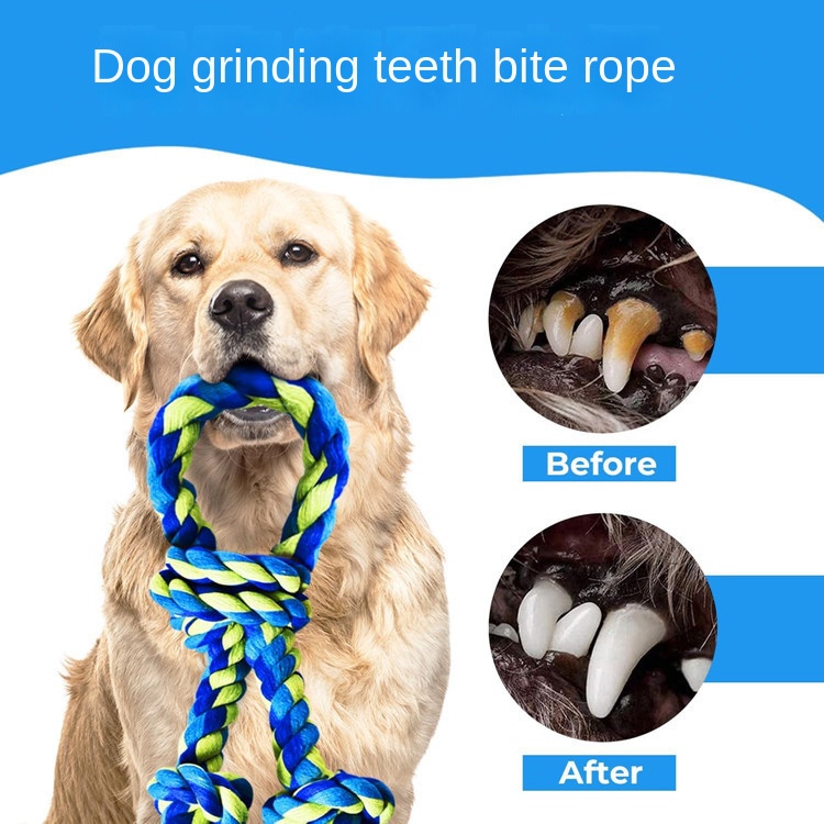 Hot Selling Interactive Medium Large Dog Knot Toys Cotton Relief Boredom Bite Rope Tug-of-War Molars for Pets Cross-Border