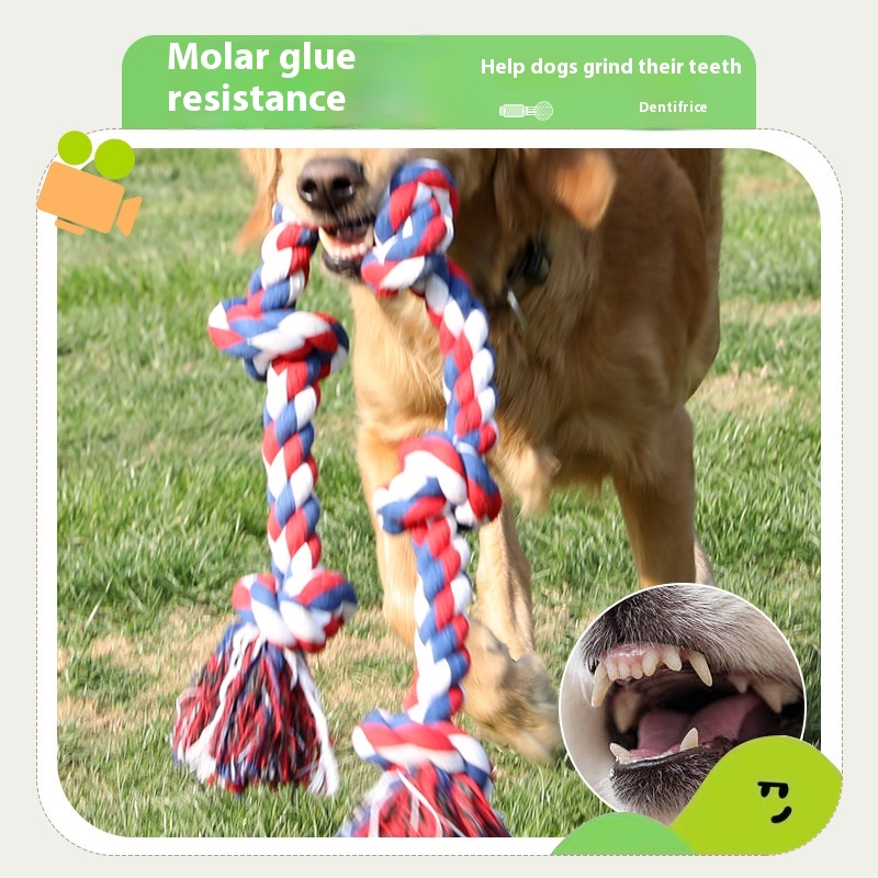 Human-Pet Interaction Durable Aggressive Chewers Heavy Duty Extra-long Cotton Rope Dog Teething Chew Toys for Large Breeds