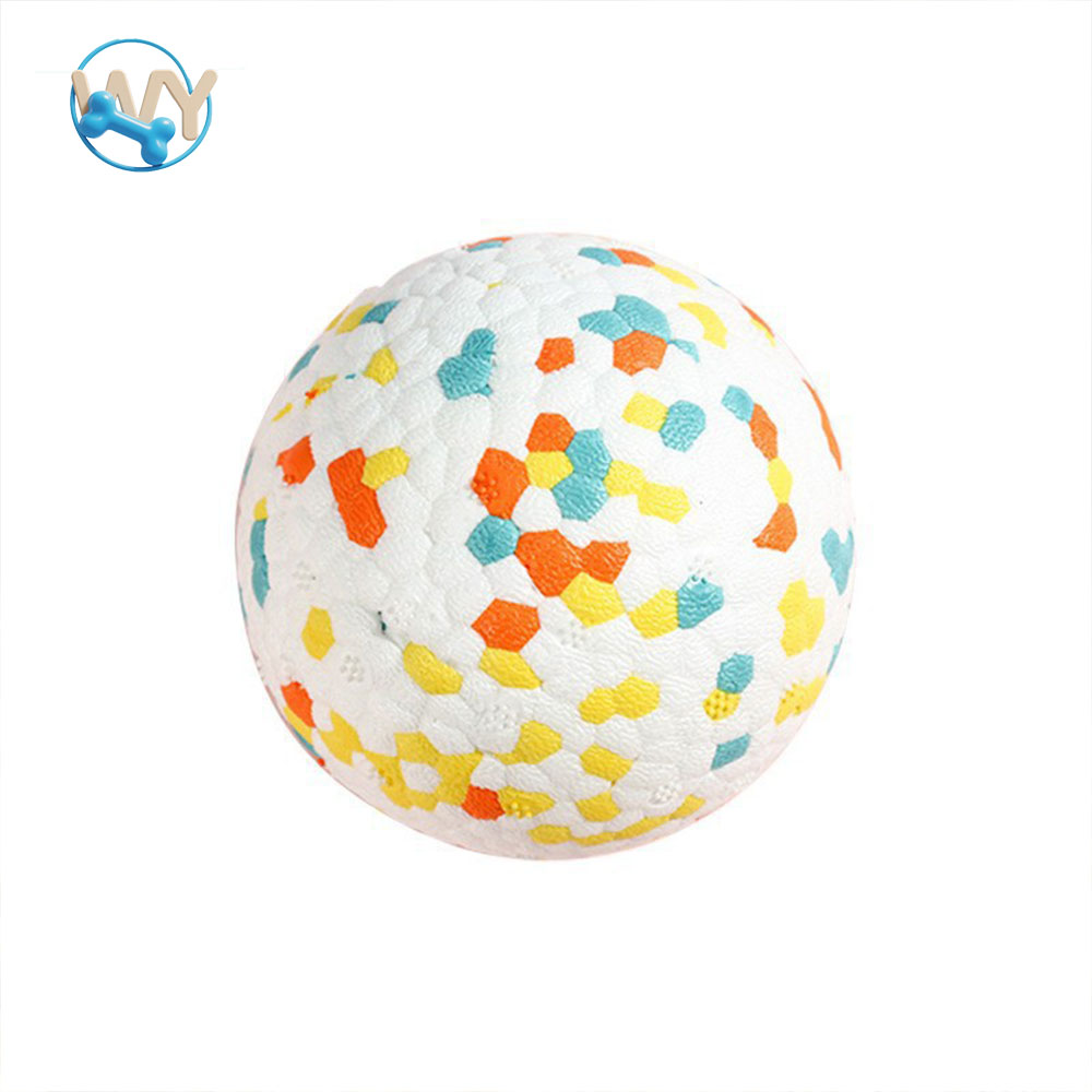 Indestructible Squeaky Chew Balls for Dogs Cats Multi-Color Letter Pattern PU Material Eco-Friendly Outdoor/Indoor Toys Pet