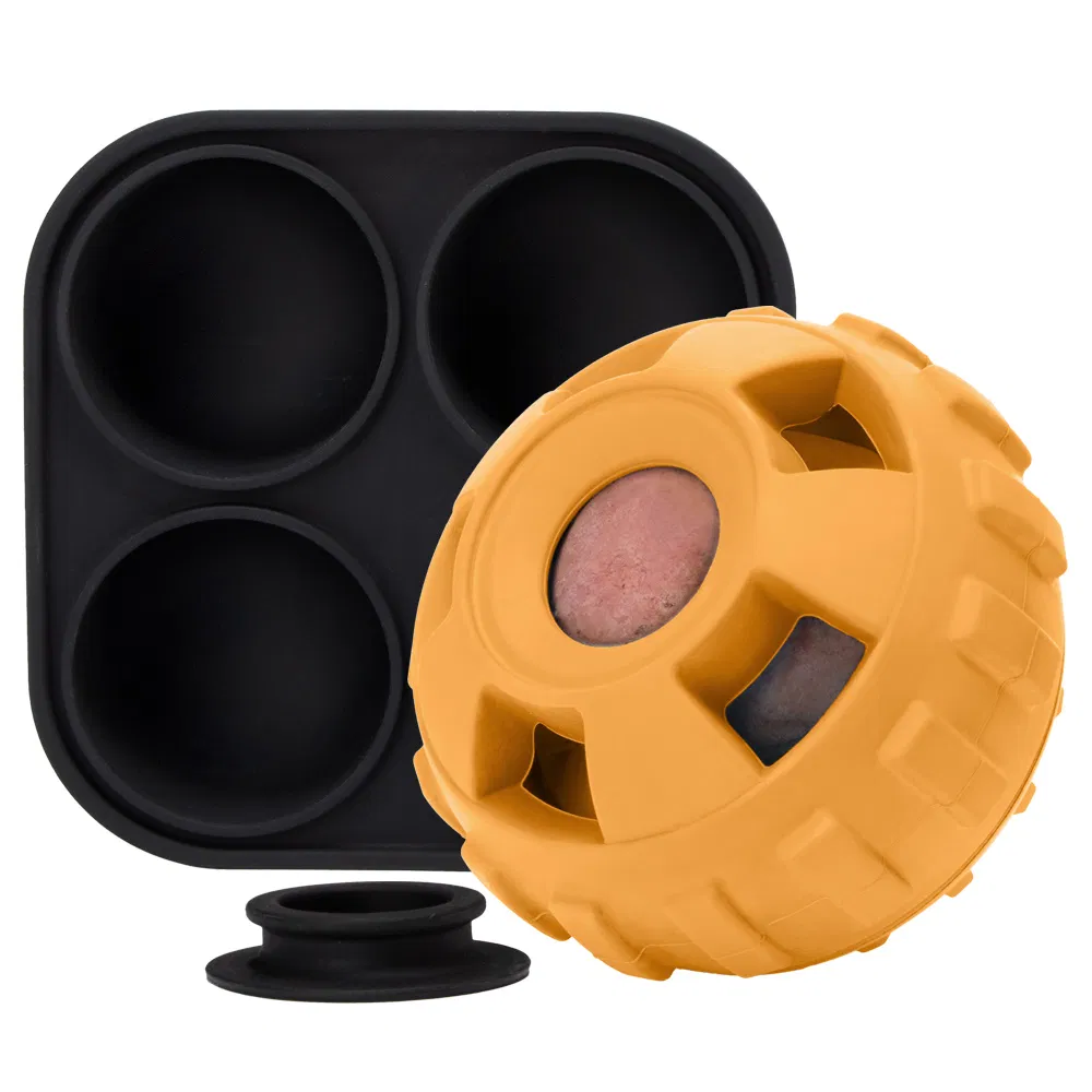 Natural Rubber Dog Chew Toy Ball Durable Cartoon Dog Treat Holes Puzzle Food Dispenser Natural Rubber Dog Toy Ring