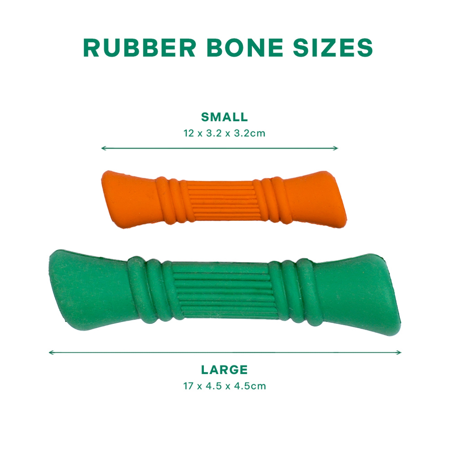 China Manufactory Private Label Treat Dispensing Tough Dog Toys for Aggressive Chewers Natural Rubber Bone Green L