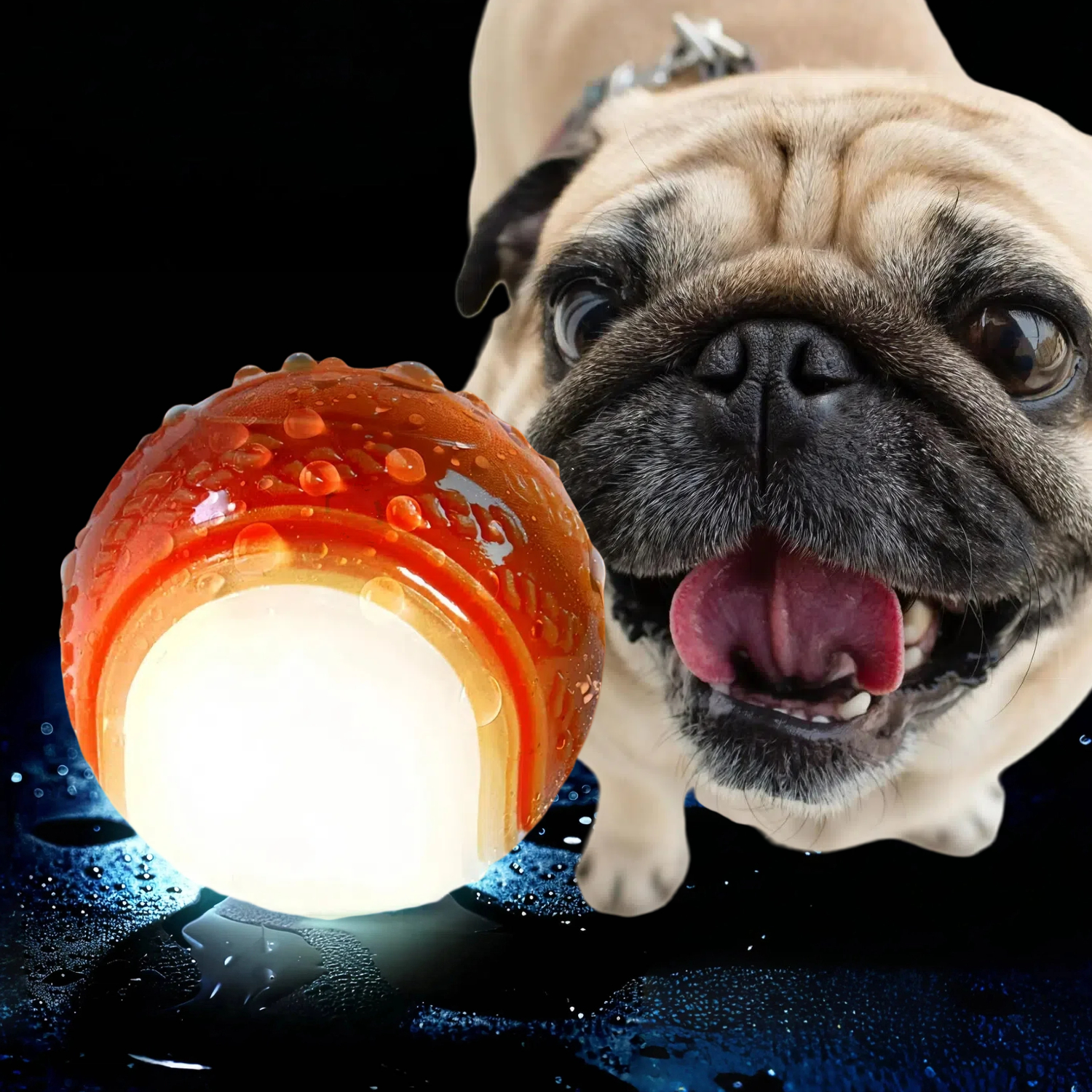Custom Eco-Friendly Glow-in-the-Dark Dog Chew Toy Interactive Squeaky Floating Rubber &amp; TPR Balls Water Play