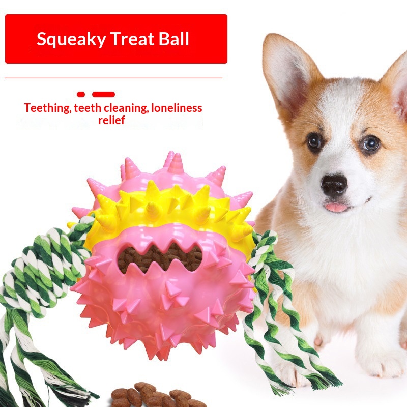 TPR Material Dog Toys with Leak Food Sound Grinding Tug of War Features