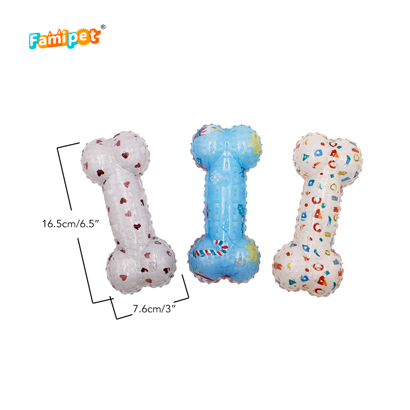 Famipet Custom Bone Series Rubber Durable Pet Squeaky Dog Chew Toy for Aggressive Chewers
