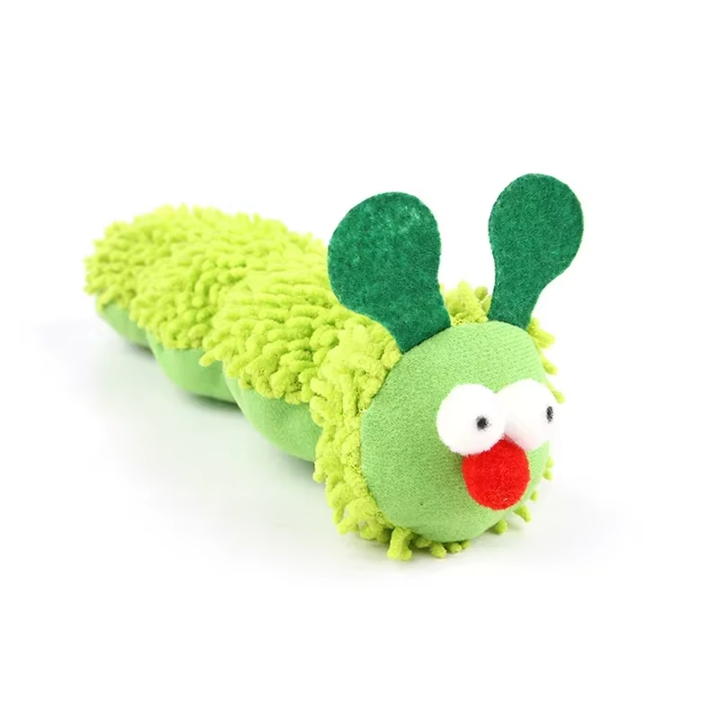 Qbellpet Wholesale Pet Cat Chew Toy Caterpillar Shaped Plush Toy Contains Catnip Self Pleasure Boredom Relief Interactive Play