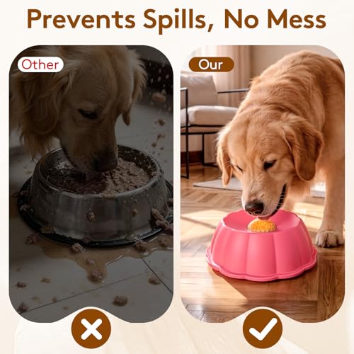 ZMaker New Silicone Dog Licking Ball Bowl 2-in-1 Interactive Dog Lick Bowl Large Capacity Slow Feeder Toy for All Dogs
