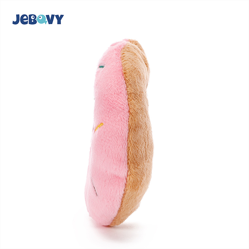 Wholesale New Design Fast Food Doughnut Squeaky Dog Toy Stuffed Plush Pet Toys for Dog