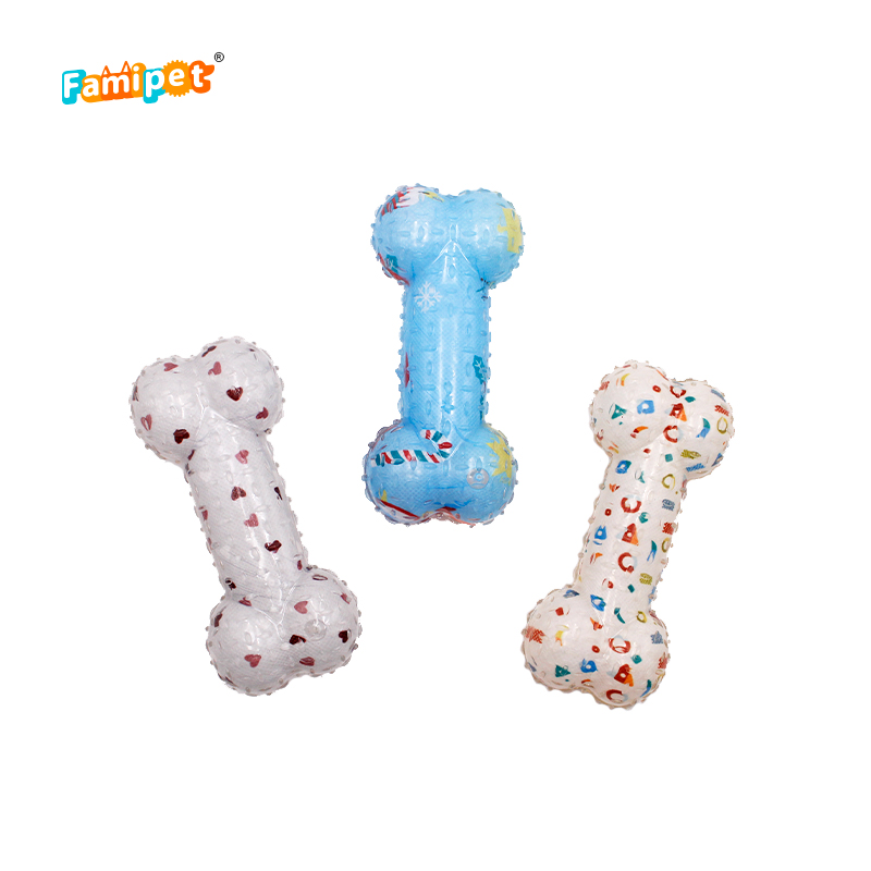 Famipet Custom Bone Series Rubber Durable Pet Squeaky Dog Chew Toy for Aggressive Chewers