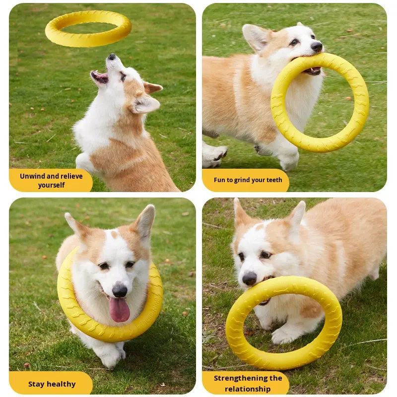 Floating Rope Training Ball for Dogs Outdoor Interactive Eco-Friendly EVA Pet Pull Ring Toy Bite-Resistant Teething Dog Ball