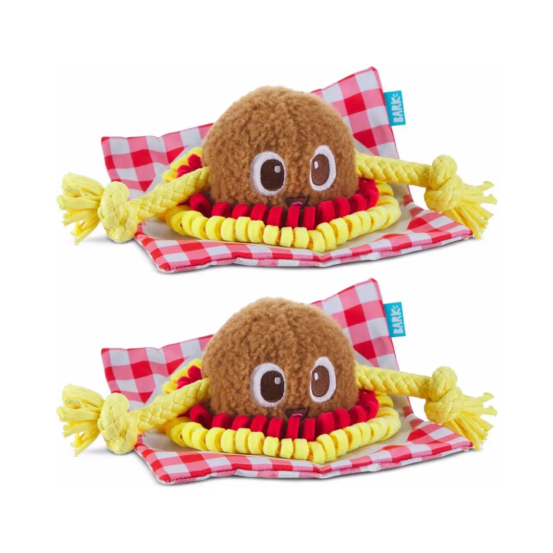 Spaghetti &amp; Muttball Rope Squeaky Plush Puppy Chew Toy