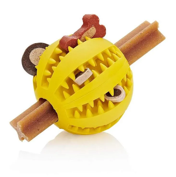 Rubber Squeaky Dental Care Pet Toys Toothbrush Aggressive Dog Chew Toys