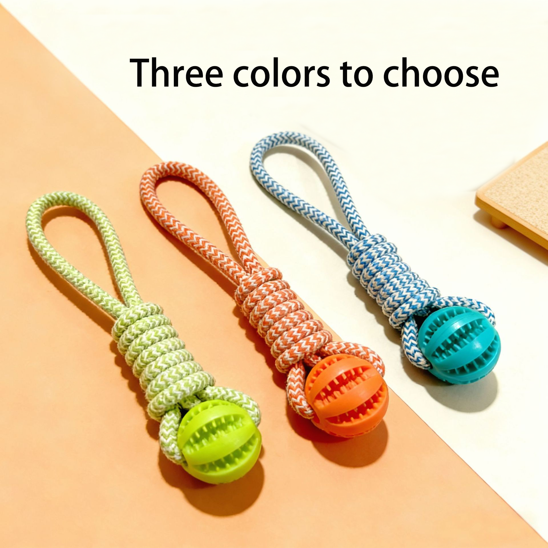 Interactive Rubber Nylon Dog Rope Ball Toys Bite-resistant Watermelon Shaped Molar Cleaning Leak-proof Food Safe Puppies