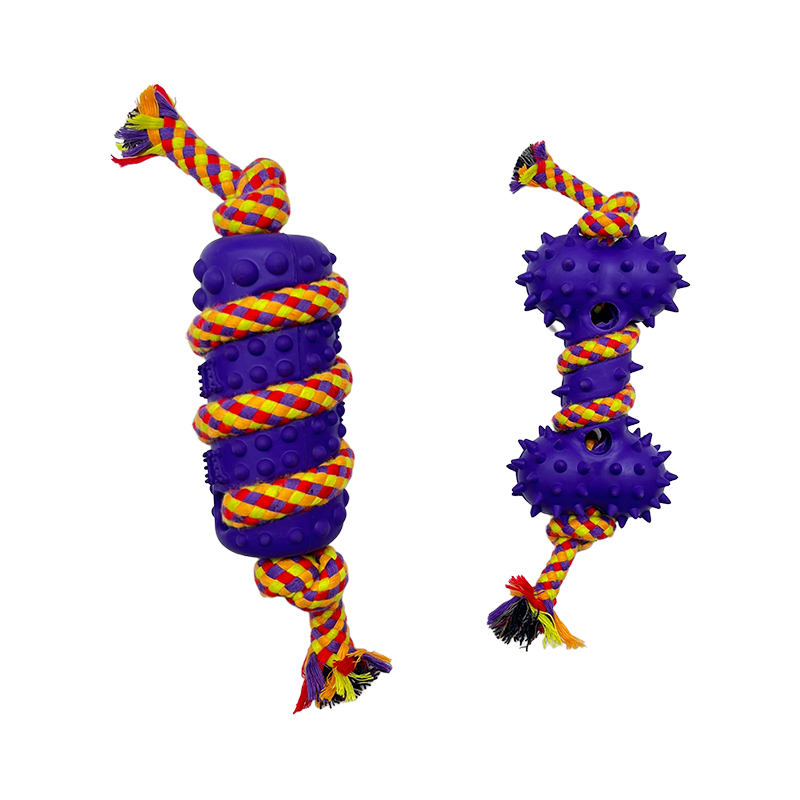 High Quality Wholesale Rubber Rope Pet Toys Highly Interactive Hard and Bite-resistant Chew Dog Toys