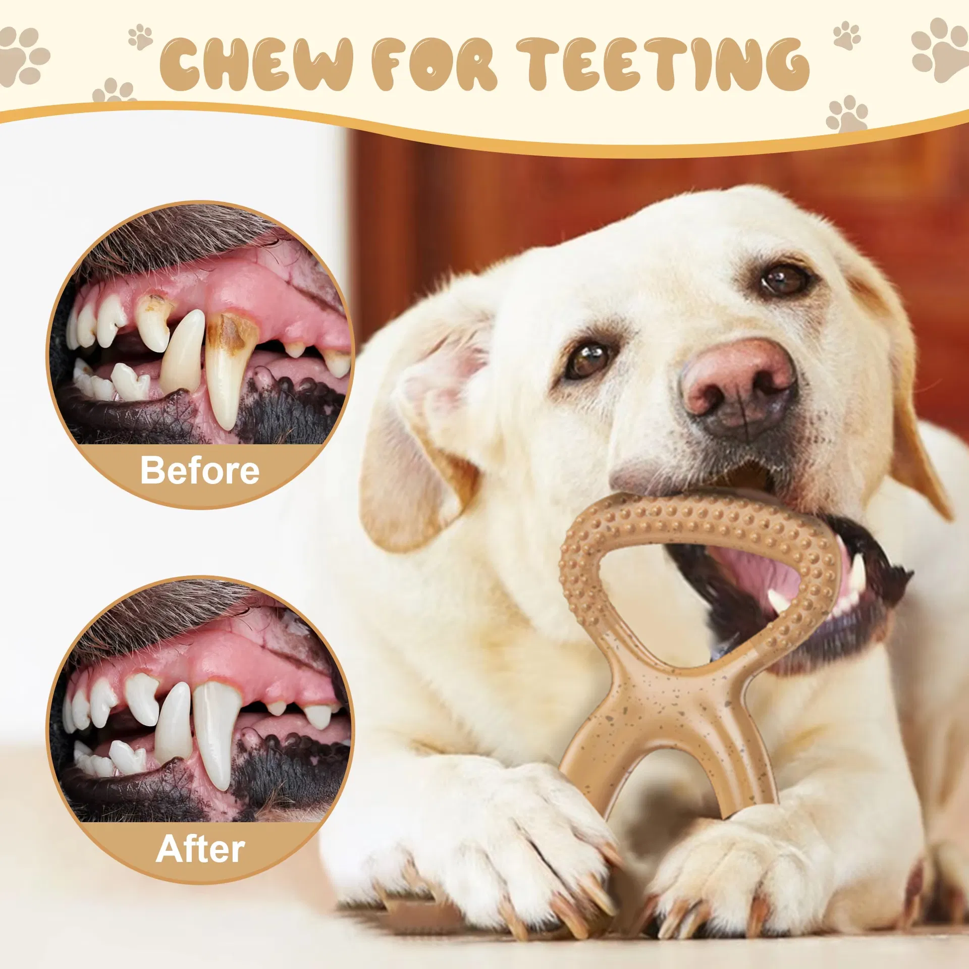 Beef Flavour Dog Chew Toys Nylon Non-Toxic Promotes Dental Health Durable Indestructible Dog Toy for Aggressive Chewers