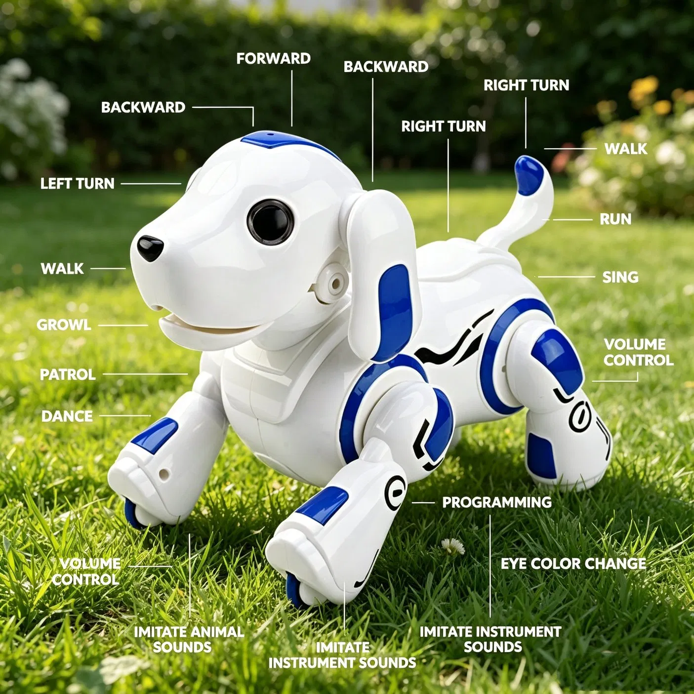 Nijia Children's Puzzle Remote Control Toy Locke Intelligent Programming Machine Dog Singing and Dancing Imitation Call Electronic Pet Dog Cute Pet for Kids