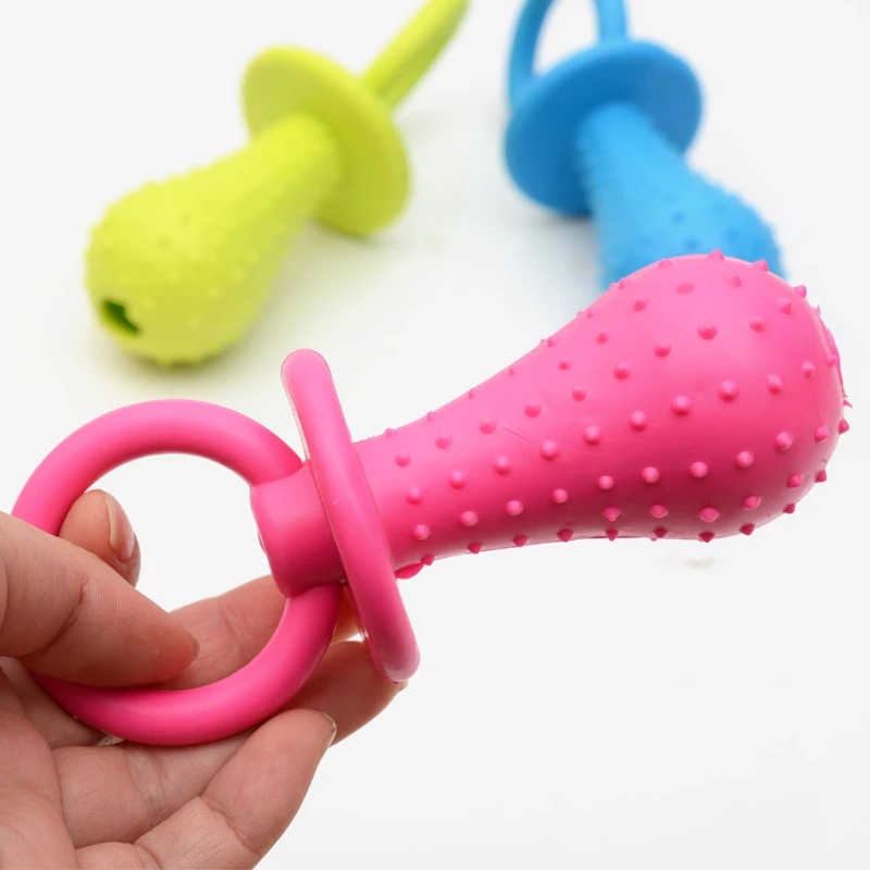 Hot Selling Custom Colors Eco Friendly Cute Durable Pet Puppy Dog Chew Toy With TPR Neutral Small Nipple Bone Toys