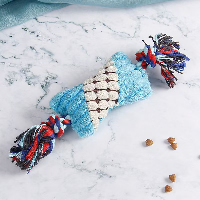 Durable Chew-Resistant Plush Dog Toy with Interactive Rope