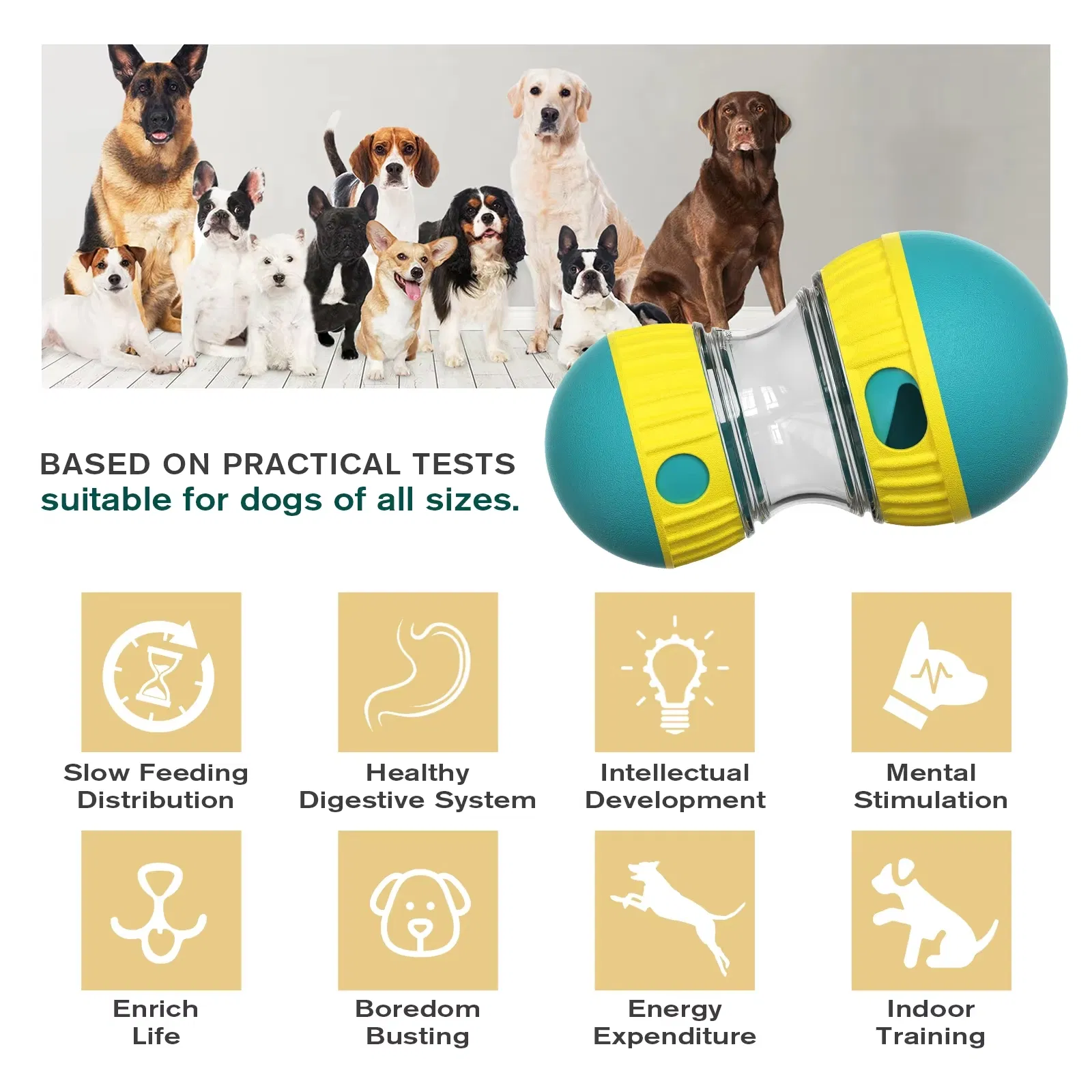 Durable Dog Puzzle Toy for Dogs with Treat Dispensing Ball