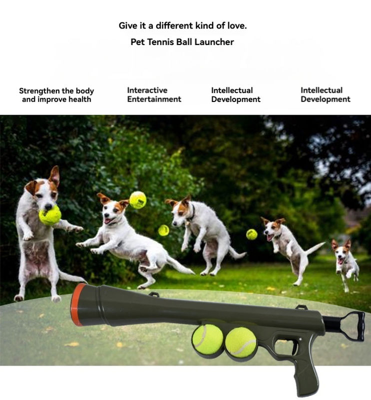 Tennis Ball Launcher Dog Toy with Strap for Outdoor Interactive Play