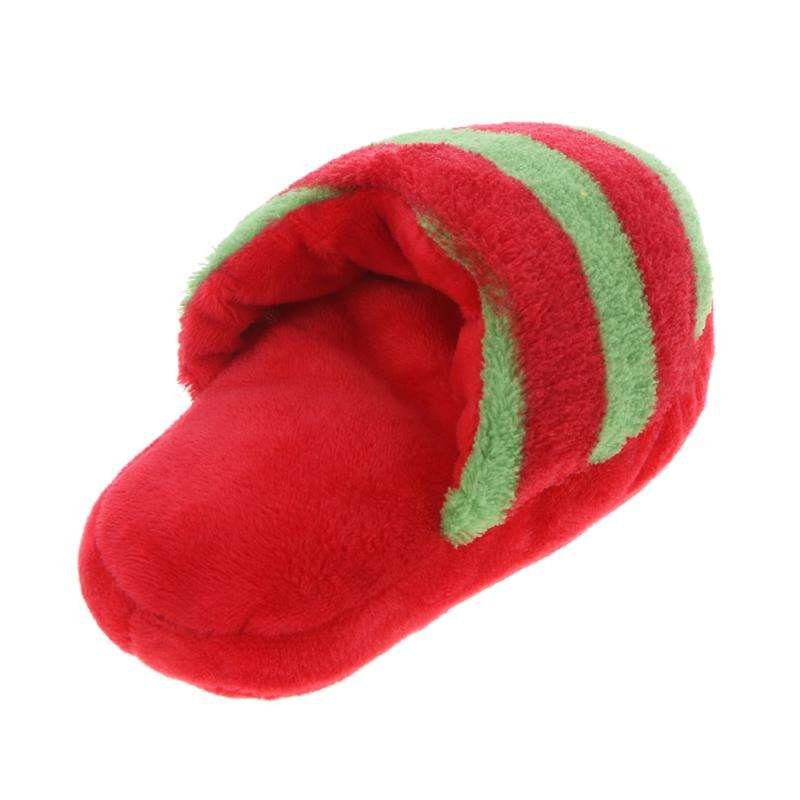 Slipper Shaped Puppy Dog Sound Plush Squeaky Chew Play Toys