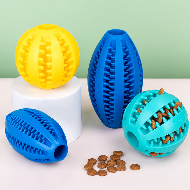 Rubber Pelota Para Perros Chew Toys Ball Pet Supplies Dog Food Treat Feeder Dispenser and Tooth Cleaning Juguetes Para Perros