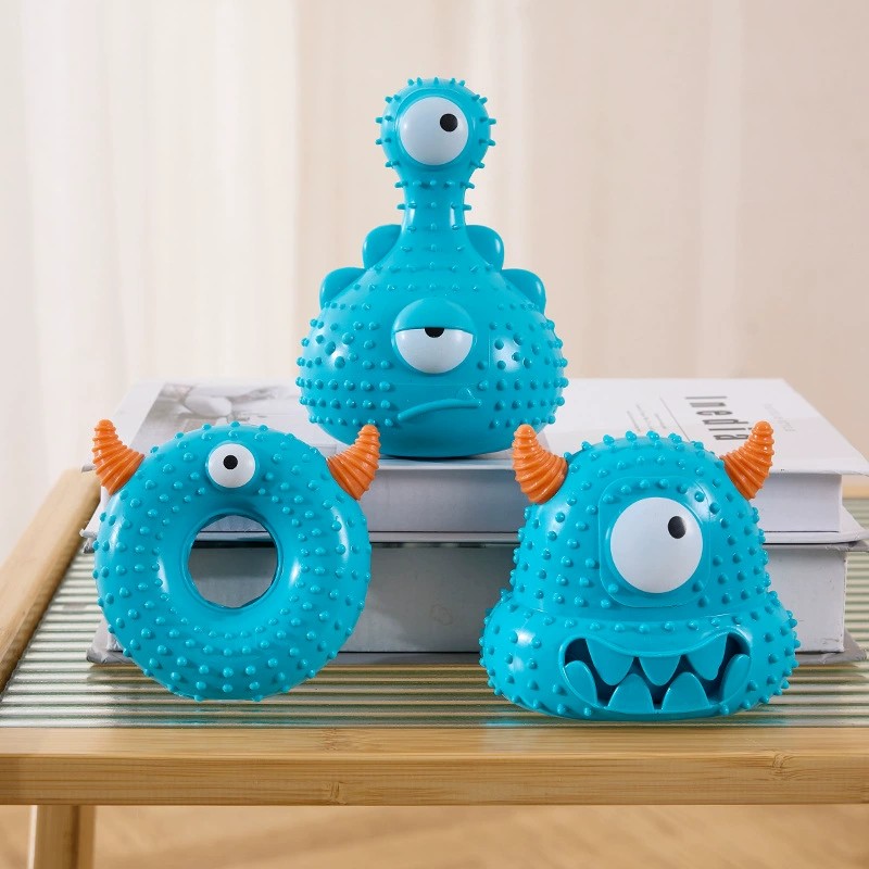 New Little Monsters Series Durable Washable Indestructible Teeth Cleaning Benefit Dog Chew Sound-making Toys for Packing Snacks
