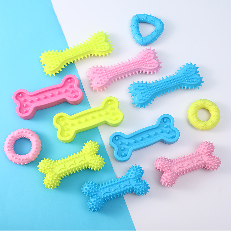 Hot Selling Custom Colors Eco Friendly Cute Durable Pet Puppy Dog Chew Toy With TPR Neutral Small Nipple Bone Toys